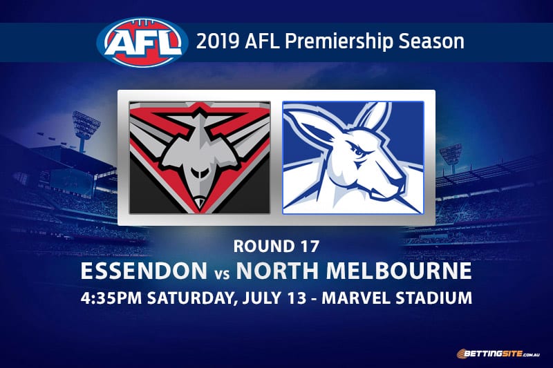 Bombers vs Kangaroos AFL Round 17 odds