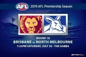 Lions vs Kangaroos AFL Round 18 betting tips