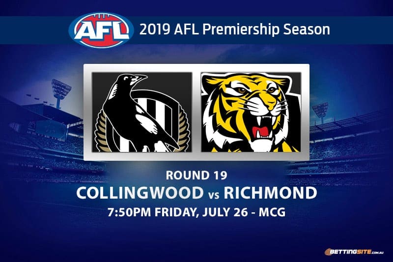 Magpies vs Tigers AFL Round 19 odds