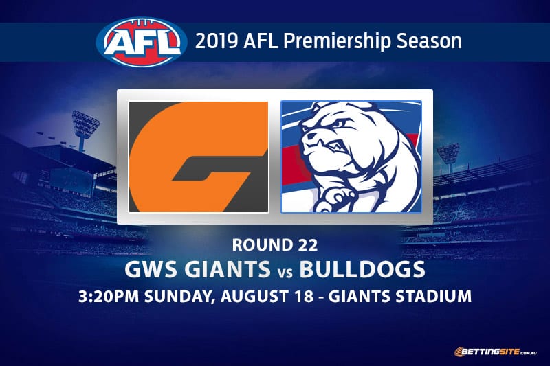 Giants vs Bulldogs AFL Round 22 betting tips
