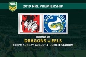 Dragons vs Eels NRL Round 20 betting tips