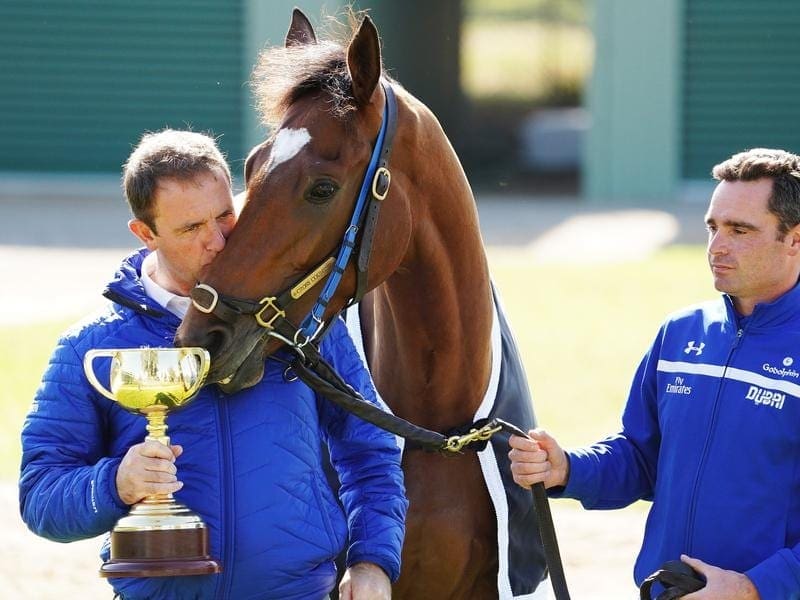 Melbourne Cup winner Cross Counter has entered pre-export quarantine at Newmarket in England. cross counter