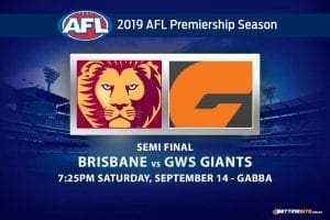 Lions vs Giants AFL finals odds