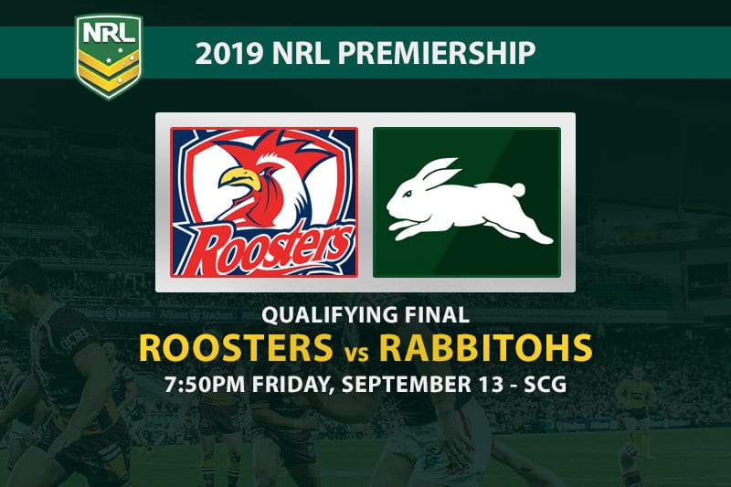Roosters vs Rabbitohs betting odds
