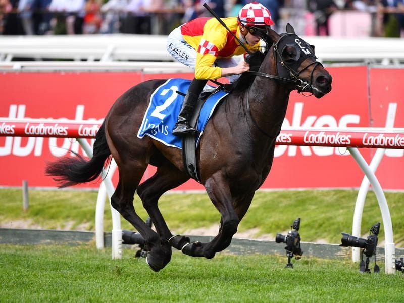Tanker wins the Debutant Stakes.