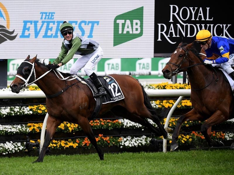 Yes Yes Yes beats Santa Ana Lane in The Everest at Randwick.