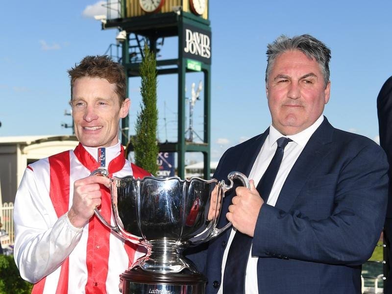 Super Seth has won the Caulfield Guineas for jockey Mark Zahra (left) and trainer Anthony Freedman. Jockey Mark Zahra (left) and trainer Anthony Freedman.