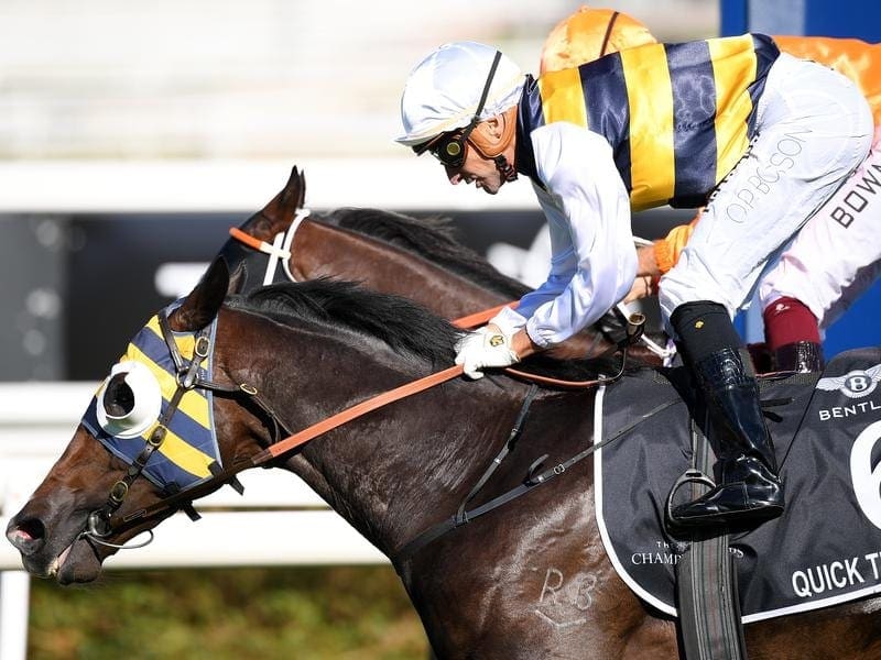 Australian Derby winner Quick Thinker will be out to end his campaign on a winning note. QUICK THINKER