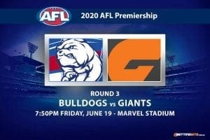 Bulldogs vs Giants AFL betting tips