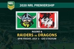 Canberra Raiders vs St George Illawarra Dragons