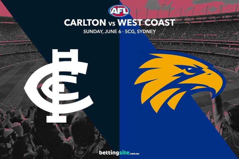 Carlton Vs West Coast Betting Tips Odds Round 12 Afl 2021 [ 533 x 800 Pixel ]