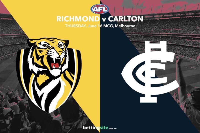 Richmond v Carlton betting tips for June 16 Thursday night AFL 