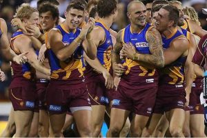 Brisbane Lions Celebrate 2013 win against Geelong Cats