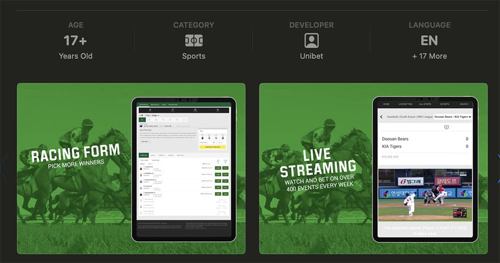 Unibet iOS app download